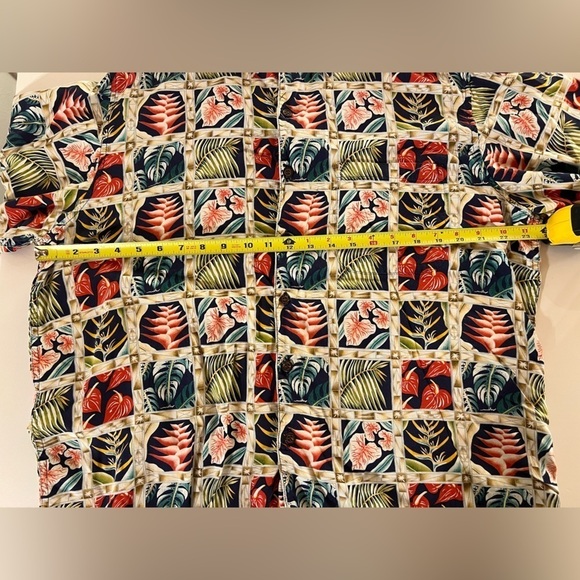 Vintage Y2K Miles collection Reyn Spooner Hawaiian rayon shirt szXL palm trees - Picture 8 of 10